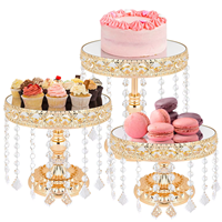 Présentoir à gâteaux et desserts en fer doré moderne MIXWARES – Plateau de service pour mariages, anniversaires, fêtes de Noël, buffets et pauses thé (pour adultes)