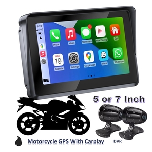 Écran de moto étanche IP67 Zmecar Factory 5 et 7 pouces 2+32 Go DVR Bluetooth Radio Android <span class=keywords><strong>GPS</strong></span> moto avec Carplay - Product Image 1