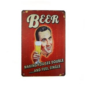 Wholesale China 20x30cm Vintage Retro Hotel <strong>Beer</strong> Wall Decoration Tin <strong>Signs</strong> - Product Image 6