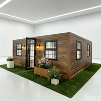 Maison conteneur rectangulaire moderne à double aile extensible et respirante, murs épaissis, portable, garantie 1 an, bureau de chantier