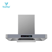Hotte de cuisine haut de gamme 2026, nouvelle conception moderne 90 cm en forme de T, auto-nettoyante, commande tactile numérique intelligente, OEM