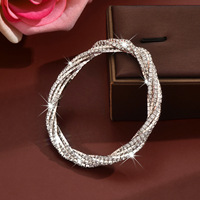 Nouveau bracelet élastique haut de gamme en strass avec bijoux plaqués argent personnalisés pour accessoires de mode féminins