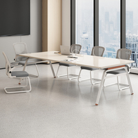 Table de conférence en bois pour bureau, longue table de réunion pour discussion professionnelle multi-personnes