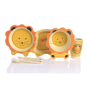 5 pièces Biodégradable <span class=keywords><strong>Écologique</strong></span> enfants <span class=keywords><strong>Vaisselle</strong></span> En Fiber De <span class=keywords><strong>Bambou</strong></span> Plaque de Cuisine Set Enfants Dîner Ensemble <span class=keywords><strong>Vaisselle</strong></span> - Product Image 3