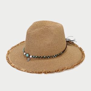 Nouveau Chapeau de Soleil Hawaïen Rétro Panama en Paille Respirante pour Femme - Product Image 6