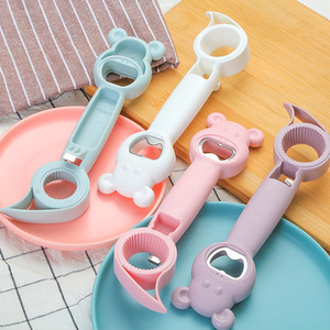 DD945 apribottiglie per bevande Creative all'ingrosso Cartoon Bear <span class=keywords><strong>4</strong></span> in 1 barattolo multifunzione può apribottiglie per birra - Product Image 1