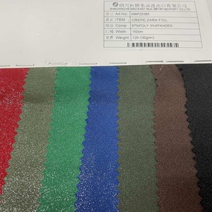 Nuovo design all'ingrosso tessuto bianco dorato <span class=keywords><strong>crepe</strong></span> tinto di lusso lamina d'oro 100% poliestere tessuto per il vestito - Product Image 5