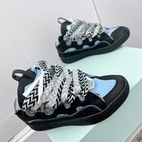 Nouvelles baskets plateforme décontractées de luxe Lanvine, chaussures de marche à lacets tendance, design graffiti unisexe, chaussures de sport