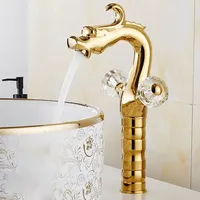 Robinet de salle de bain moderne de luxe en laiton, à poser sur le plan, installation monotrou, monocommande eau chaude/froide, débit contrôlé, finition polie