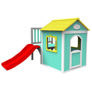 Cabine en bois pour enfants, petite maison de jardin en bois, maison de jeux en bois avec glissière en plastique personnalisé - Product Image 3