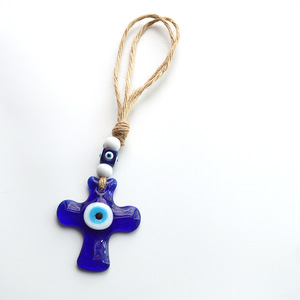 Devil's eye turco Blue Eye Glass Cross Pendant wall car ciondolo <span class=keywords><strong>portachiavi</strong></span> personalizzato - Product Image 6
