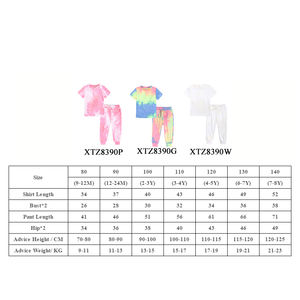 Conjunto de duas peças tie-dye Kids Tales para meninas, roupa casual infantil de 1 a 8 anos. - Product Image 2