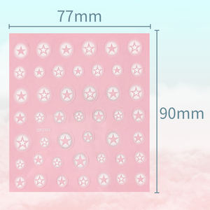 Benutzer definierte OEM Zubehör Kunst Liebe Nagel Aufkleber Weiß Einfache Stern Drücken Sie auf Nägel Aufkleber Kunst Schmetterling Aufkleber Fabrik Nagel zubehör - Product Image 6