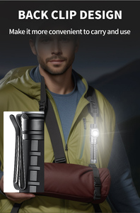 Lampe <span class=keywords><strong>de</strong></span> <span class=keywords><strong>travail</strong></span> multifonctionnelle COB <span class=keywords><strong>de</strong></span> 1400 lumens, rechargeable, en alliage d'aluminium, lampe d'angle à double source, clip magnétique pour stylo, <span class=keywords><strong>phare</strong></span> IP44 - Product Image 4