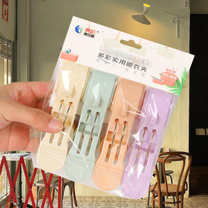 Clothespin Plastic Drying <b>Clips</b> 4 Pack Rectangle <b>Hook</b> Type Durable - Product Image 1