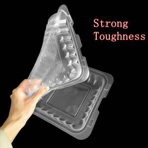 Оптовая продажа одноразовая посуда 8x8 дюймов 3 отделения квадратный черный многоразовый навесной контейнер для еды - Product Image 4