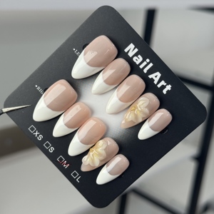 Faux ongles français épais faits à la main, qualité supérieure, application <span class=keywords><strong>facile</strong></span>, durables, pour usage quotidien - Product Image 5