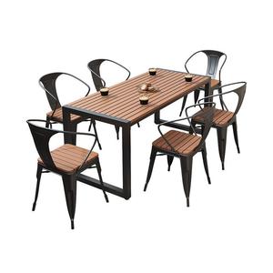 Ensemble <span class=keywords><strong>de</strong></span> salle à manger <span class=keywords><strong>de</strong></span> <span class=keywords><strong>jardin</strong></span> extérieur <span class=keywords><strong>de</strong></span> style moderne, table et chaises en plastique imperméables, anti-rouille, WPS, résistance à la corrosion, structure en métal - Product Image 5