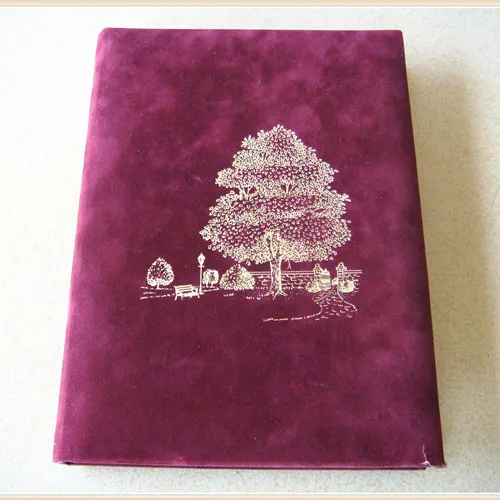 Velvet cover wedding signature layflat photo album memory book