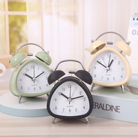 Jam Alarm Meja Anak Modern Lucu, Jam Meja Samping Tempat Tidur Berbahan Logam Bertenaga Baterai untuk Dekorasi Kamar Tidur Siswa dan Rumah
