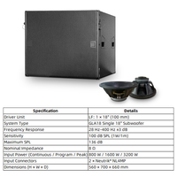 Système de sonorisation Line Array passif GLA208 + GLA18 avec 4 enceintes 2 voies de 8 pouces, 1 caisson de basses de 18 pouces et cadre de suspension