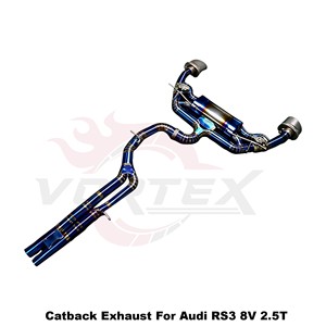 ท่อไอเสียไทเทเนียม Vortex Performance สำหรับ Audi RS3 8V 2.5T พร้อมวาล์วอิเล็กทรอนิกส์สีน้ำเงิน ชุด Catback Tuning Muffler Parts - Product Image 2