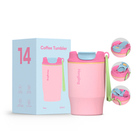 Mug à café personnalisé Hong Ling, nouveau design, logo personnalisé, double paroi, acier inoxydable 304, gobelet isotherme pour le voyage