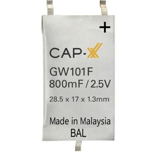 คาปาซิเตอร์ซุปเปอร์คาปาซิเตอร์ Cap-XX รุ่น GW101F 800mF 2.5V ขนาด 28.5x17x1.3 มม. ผลิตในมาเลเซีย - Product Image 1