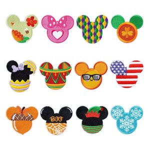 Iron on Embroidered Festive Elements Cute Cartoon Mouse Head Duck Patch for Clothing <b>Hat</b> <b>Bag</b> Decoration - Product Image 1
