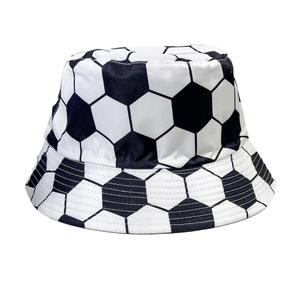 Nuevo Sombrero de Pescador de Terciopelo con Estampado Digital de Fútbol para Hombre y Mujer, Protección Solar Casual para Exteriores, Cuatro Estaciones, 100% - Product Image 1