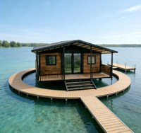 Maison conteneur en acier extensible de luxe de 20 pieds avec design étanche, maison préfabriquée compacte pour vacances à l'île et véranda