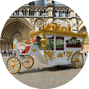 Calèche royale classique à chevaux et électrique pour mariage ou visites touristiques, avec 4 roues, style Victoria, chariot à poney - Product Image 5
