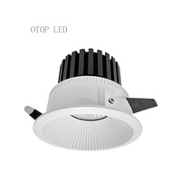 COB lampu sorot dalam ruangan, lampu sorot LED plafon bulat Anti silau, lampu Downlight aluminium untuk rumah, Hotel