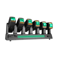 2026 NEU 6-Kopf Infinite Rotation Moving Head Beam Light mit LED-Streifen Strobe DMX512 Bühnenbeleuchtung für DJ Club Konzert Event