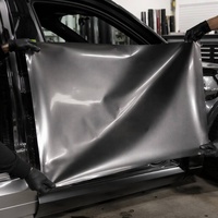 Film de protection automobile en PET gris bronze métallisé liquide 1,52*15m 7,5mil, vinyle autocollant chromé haute brillance pour changement de couleur, protection de carrosserie automobile