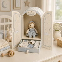 Boîte cadeau rigide sur mesure pour fabricants, avec double porte et tiroir, emballage en papier pour poupées, vêtements de bébé et accessoires de jouets