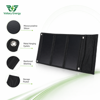 Panneau solaire pliable Voltary Energy Portable 21W pour le camping en plein air, banque d'alimentation mobile, charge USB, efficacité photovoltaïque de 24%, noir