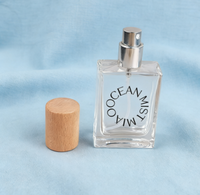 Flacon de parfum vide en verre mat noir carré vintage portable personnalisé OEM 30 ml 50 ml 100 ml avec bouchon en plastique