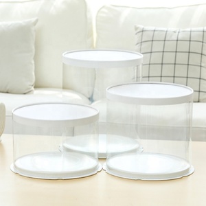 Food Grade Custom Transparent PET Plastic <b>Clear</b> Decorative Round Wedding <b>Cake</b> <b>Box</b> - Product Image 1