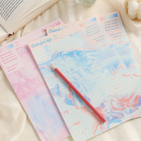 Papel de notas con líneas de tinta mármol pastel, hojas de escritura con efecto degradado de macaron de ensueño, cuaderno de vida colorido con líneas de cuadrícula para scrapbook
