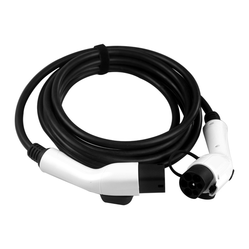 Cabo de carregamento para veículo elétrico preto Tipo 1 - Tipo 2 com 32 amperes