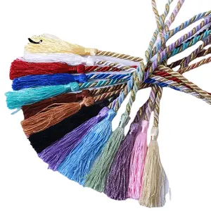 Cortina de dos colores cordón borla colgante pequeña cuerda de amarre accesorios multicolores