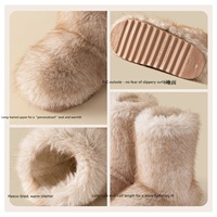 Nouvelles bottes longues en coton pour femmes, style européen et américain, chaudes et épaisses, antidérapantes, style Shibuya, mi-mollet, pour l'hiver