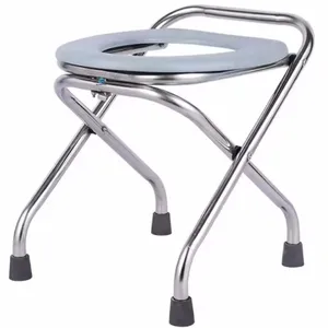 كرسي مرحاض محمول قابل للطي من الصلب المقاوم للصدأ مخصص مع تصنيع STC33 بسعر المصنع لكبار السن مع دلو