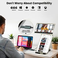 Extenseur d'écran triple pour ordinateur portable, moniteur portable 15,6 pouces avec IPS et 235 °   Prise rotative Plug & Play compatible avec tous les ordinateurs portables (Mac/Win/Android)