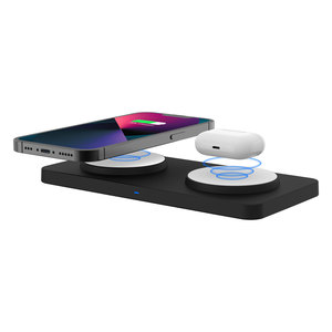 <span class=keywords><strong>Cargador</strong></span> inalámbrico magnético 2 en 1 de carga rápida Qi 15W portátil de fábrica para <span class=keywords><strong>iPhone</strong></span> <span class=keywords><strong>12</strong></span> 13 14 Series - Product Image 3