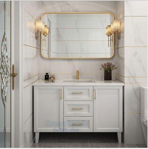 <span class=keywords><strong>Espejo</strong></span> de tocador Led con estante para <span class=keywords><strong>baño</strong></span>, conjunto de armario, lavabo de madera sólida, tocador de <span class=keywords><strong>baño</strong></span> usado - Product Image 2