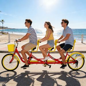 Bicicletta Tandem a Quattro Ruote Premium, Stabile, Comoda, Antiscivolo e Resistente per Gite Turistiche in Zone Sceniche Costiere - Product Image 2