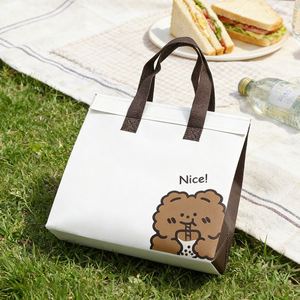 Insulated Eco-Friendly <b>Cooler</b> Bag Non Woven PP <b>Material</b> Coffee Pizza Takeaway Tote Handle Thermal Waterproof Reusable Large - Product Image 1