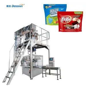 Machine d'emballage de snacks sous vide rotative multifonctionnelle pour sachets compressés à 8 postes de travail